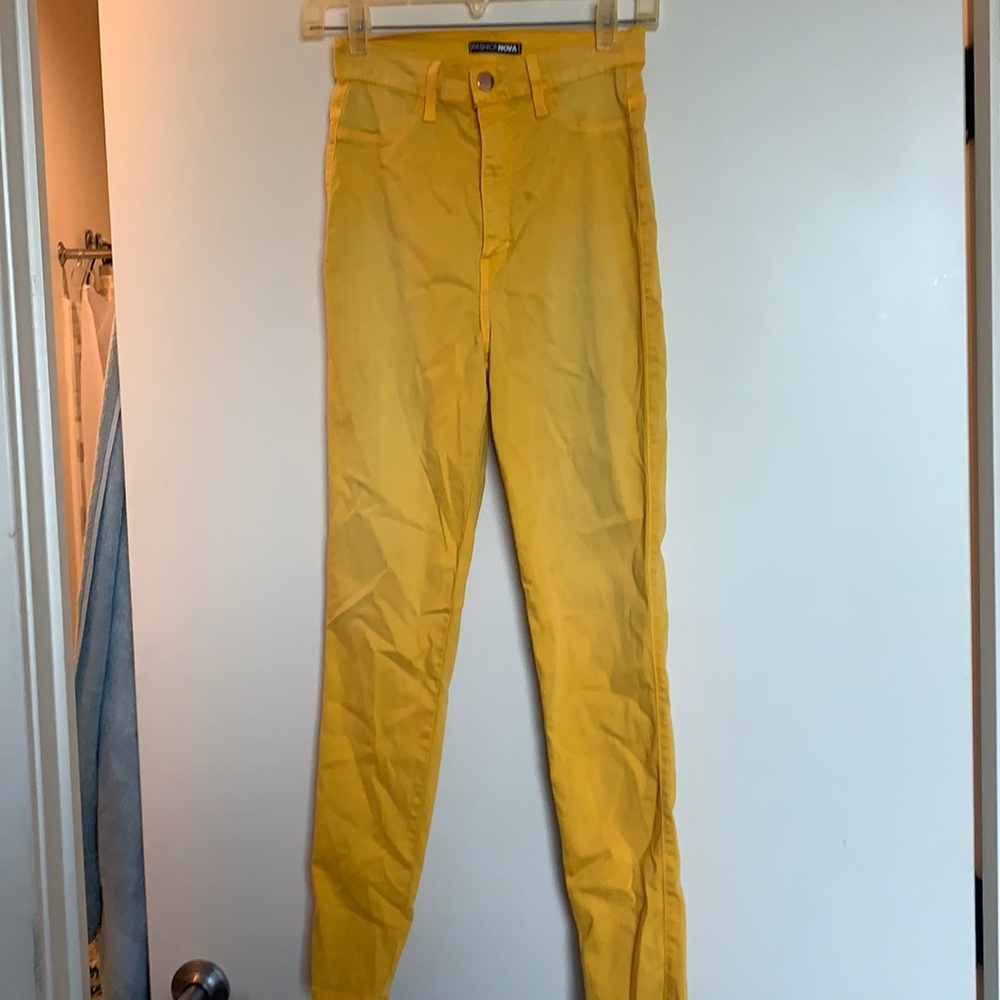 Yellow fashion nova jeans